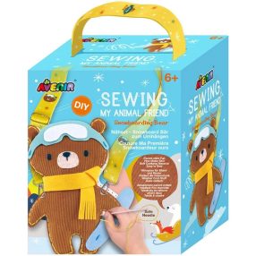   Varrható plüss vállpánttal, Maci snowboard deszkával Avenir