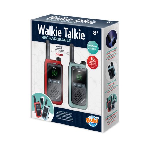 Újratölthető walkie-talkie 5 km-es hatótávolsággal BUKI
