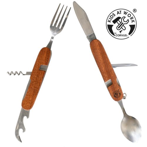 Zseb evőeszköz nemesfa nyéllel