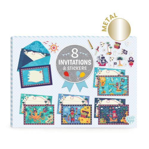 Meghívó készlet - Kalóz parti - All aboard!