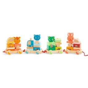   Húzható- és építőjáték - Kisvonat, 34 db-os - Créaroule, my little train