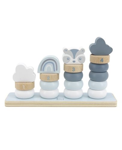 Label Label fa játék ferde toronyépítő kék